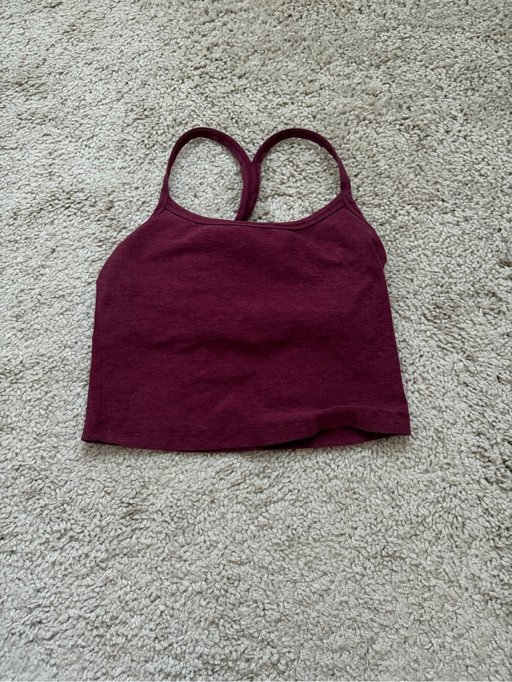 Beyond Yoga Maroon Cropped Racerback Tank